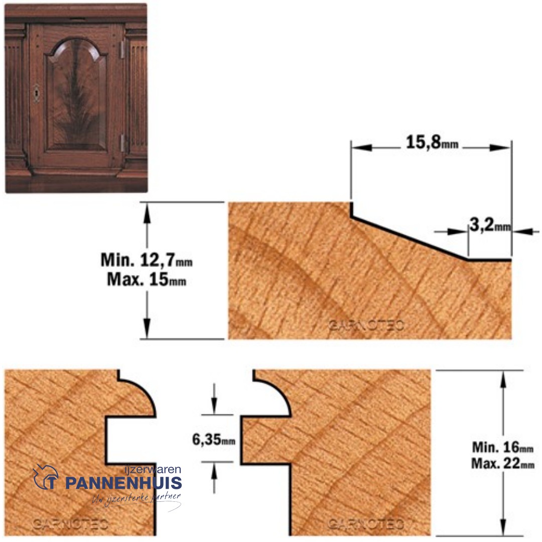 CMT 3-delige keukendeurfrezenset klein HW S=8mm Z2 - Afbeelding 3