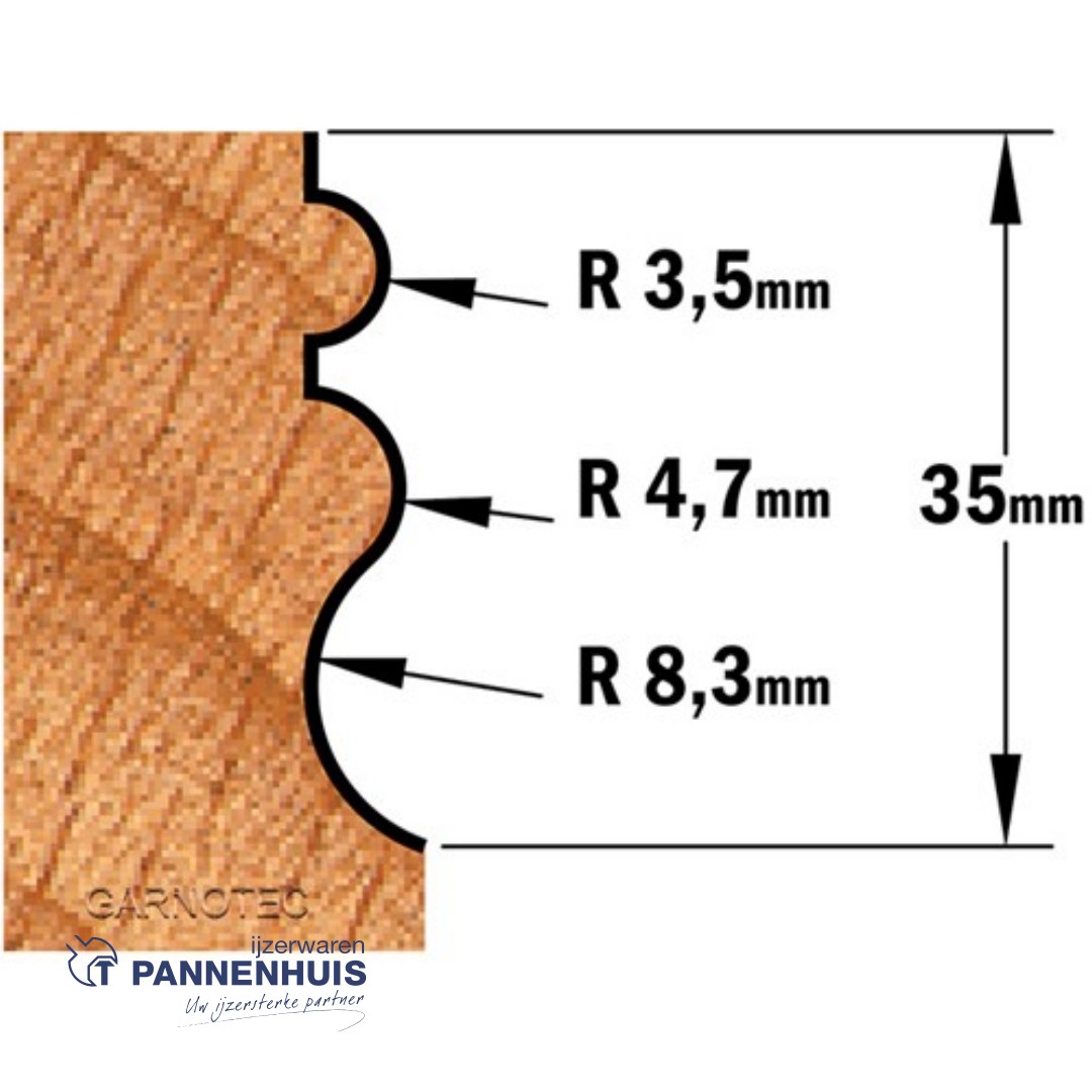 CMT Universele frees met geleidelager HW D=23,8 x 35mm L=83 S=12 Z2 - Afbeelding 3