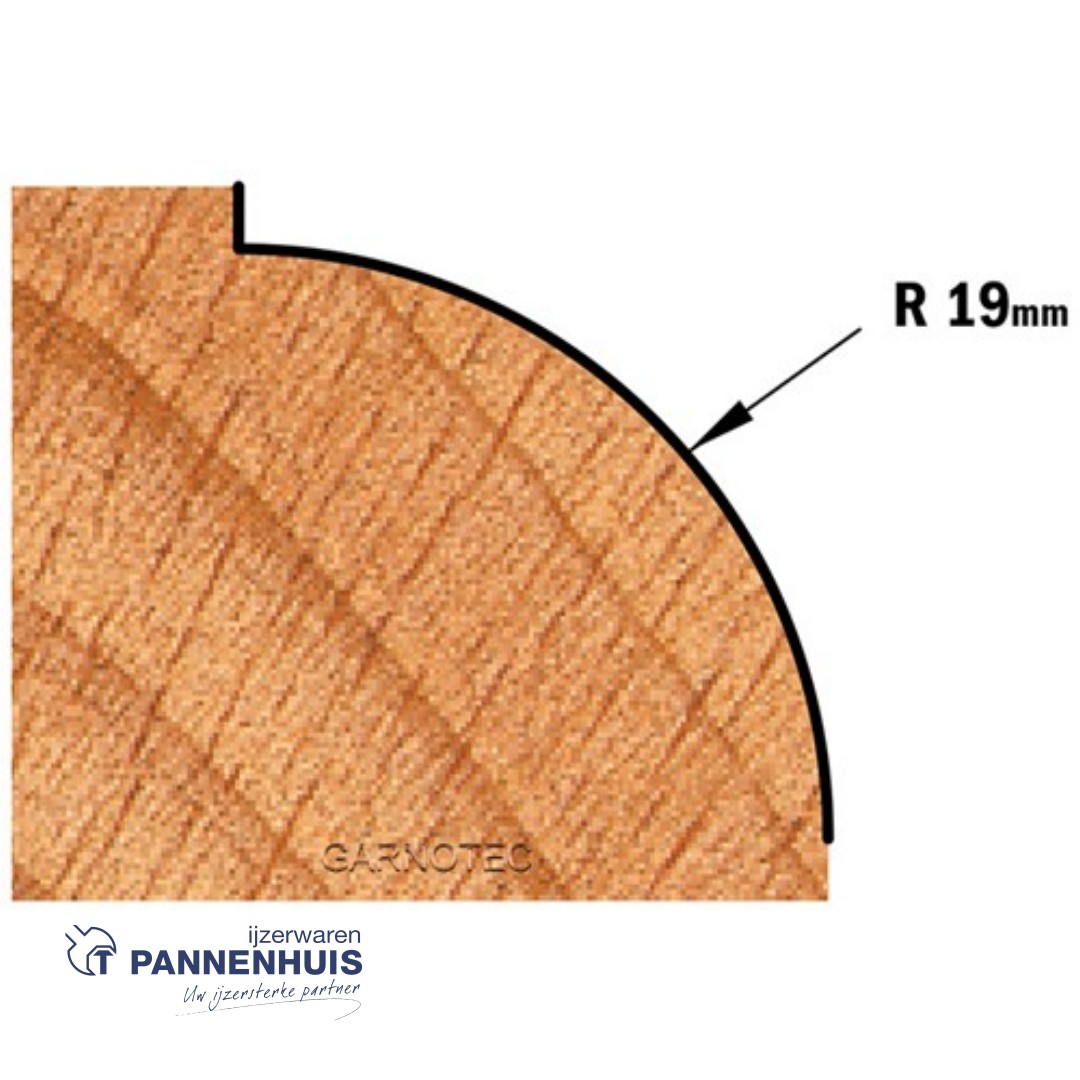 CMT Holle radiusfrees zonder opstaande kant, HW D=50,8 x 25.4mm R=19 L=73 S=12 Z2 - Afbeelding 3