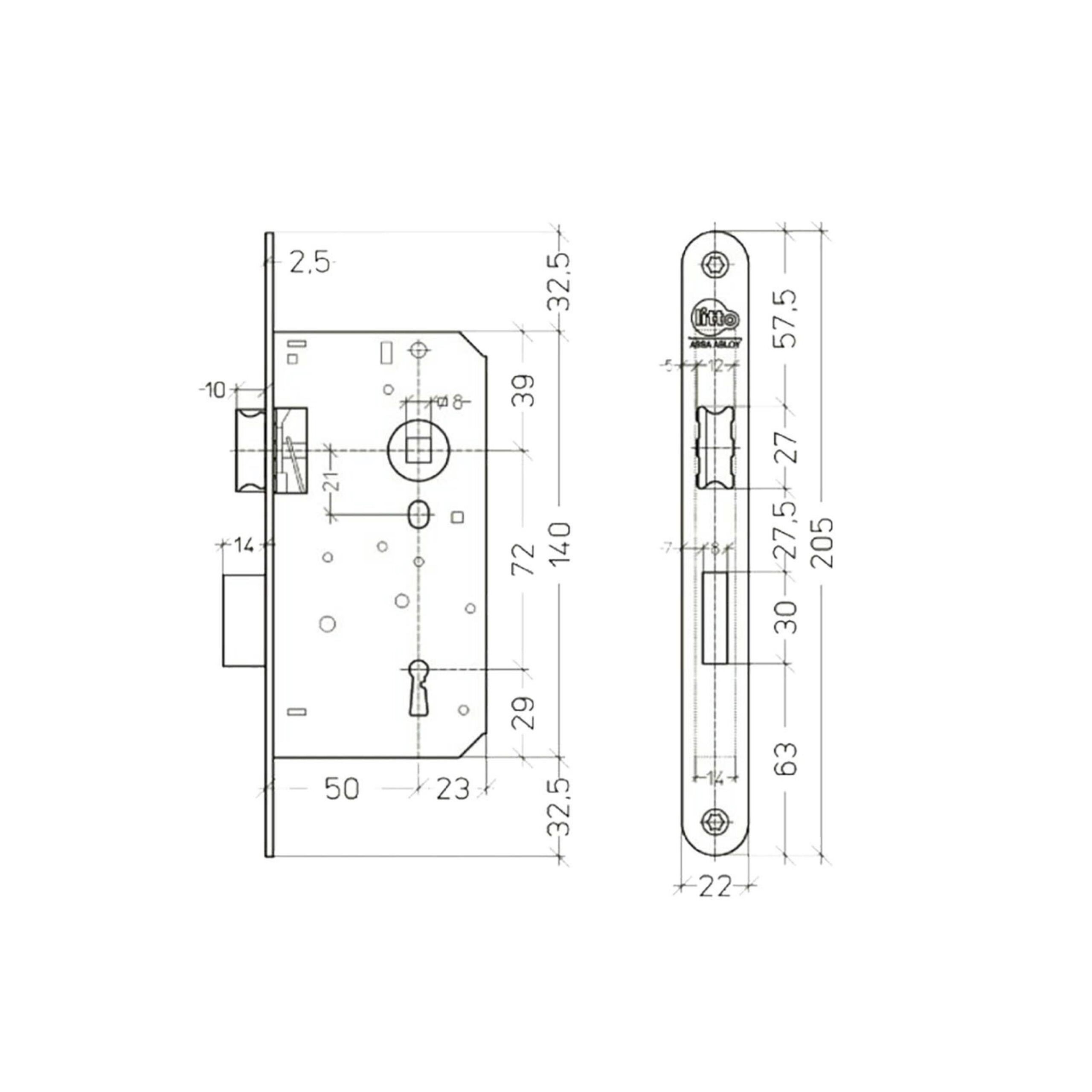 Litto slot A1356/21 - 50mm as 72mm gelakt afgerond L/R - Afbeelding 2