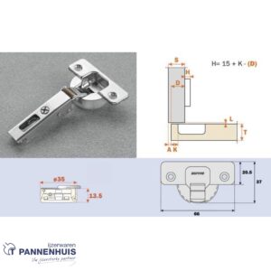 inboorscharnier Silentia+ C7A6AE9 nikkel mat (recht) met sluitdemping
