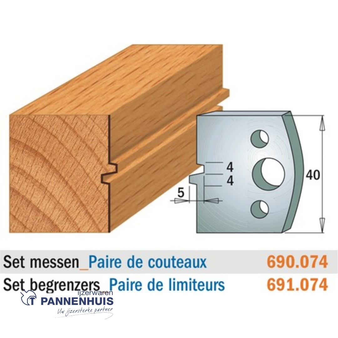 CMT Profielmessen I=40x4mm 2 stuks nr.074