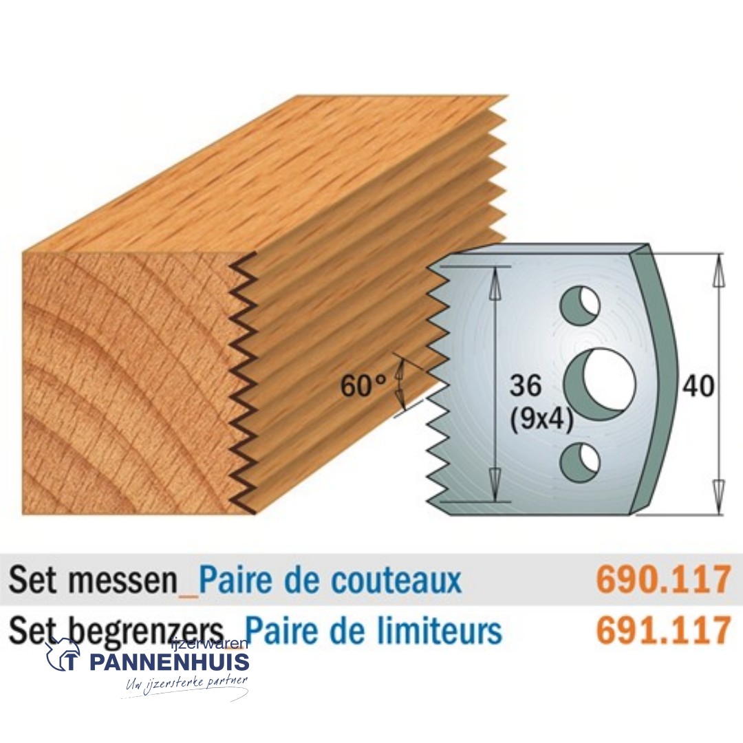 CMT Profielmessen I=40x4mm 2 stuks nr.117