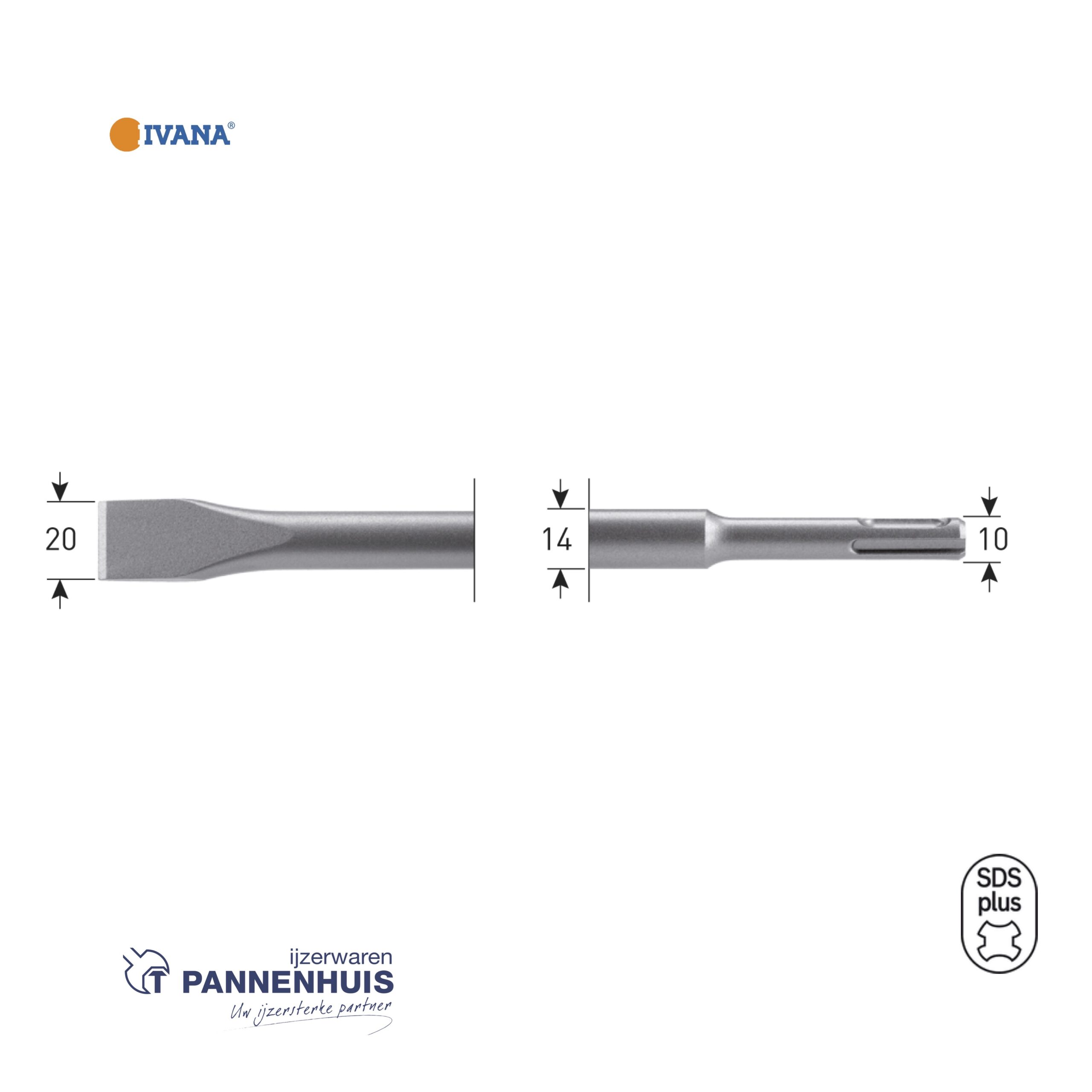 IVANA SDS-plus Plattebeitel 20x250mm