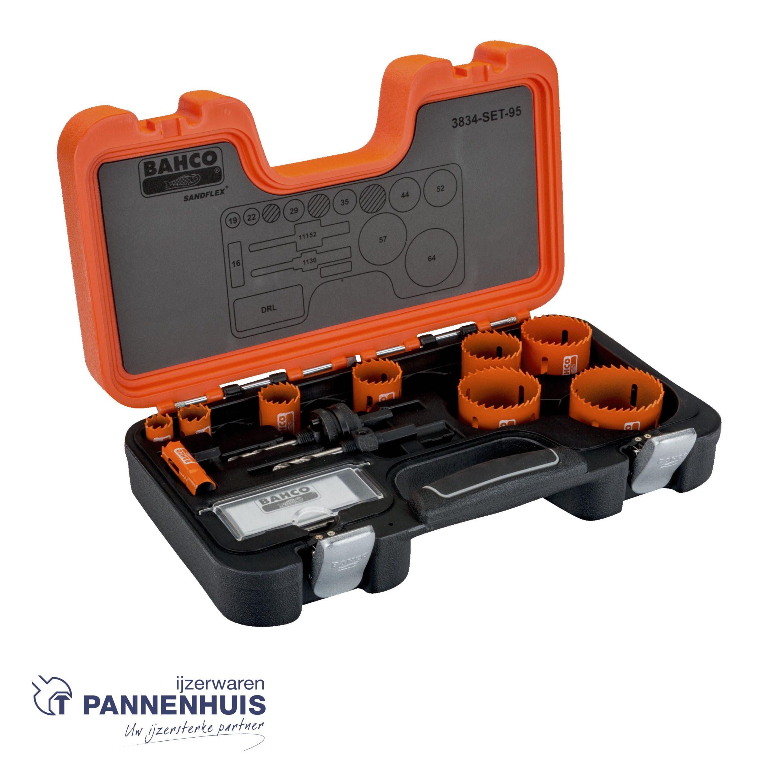 Bahco gatzagenset metaal en hout 16 - 64 mm 12 delig