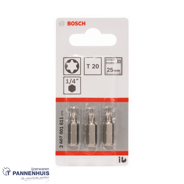 Bosch Schroefbit extra-hard T20, 25 mm 3x - Afbeelding 2