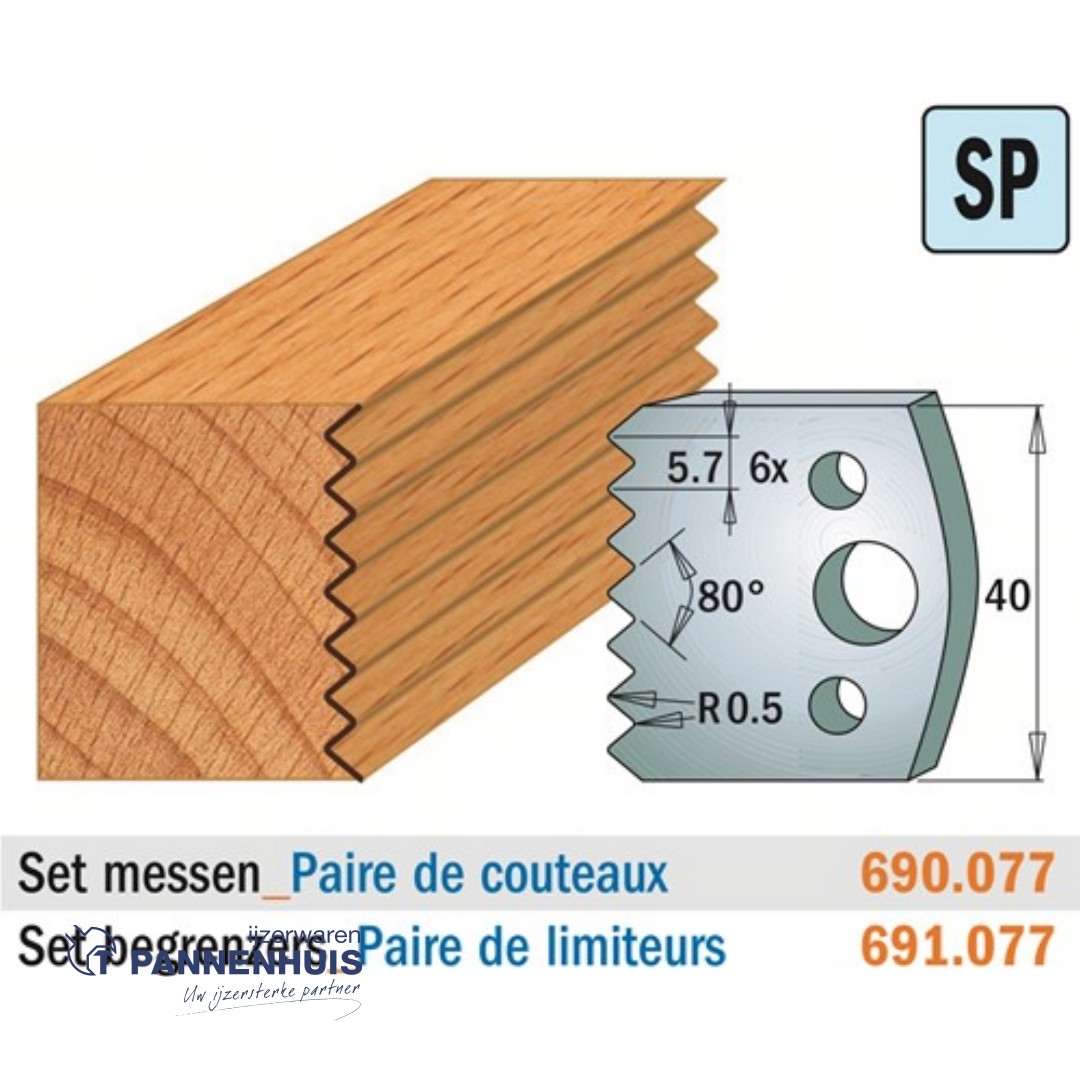 CMT Profielmessen I=40x4mm 2 stuks nr.077