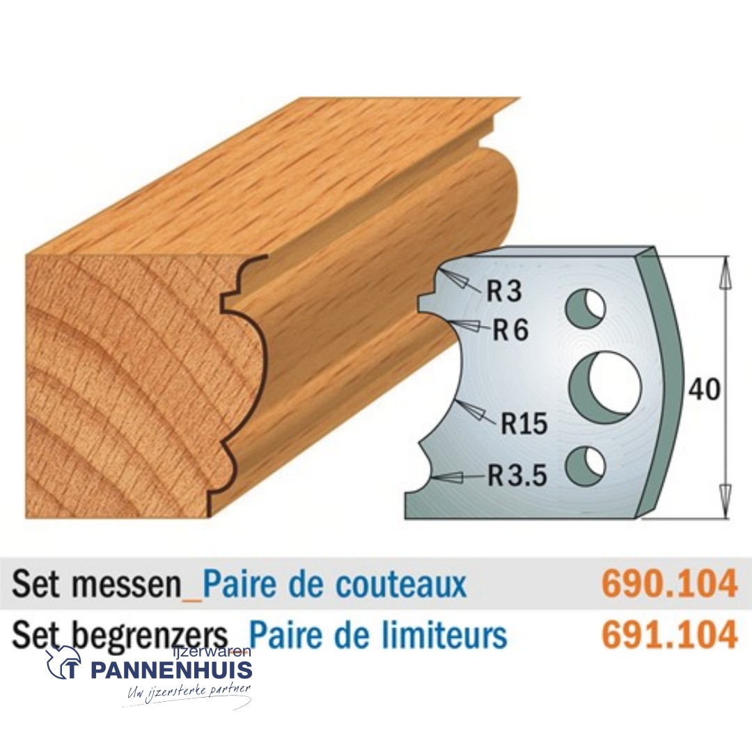 CMT Profielmessen I=40x4mm 2 stuks nr.104