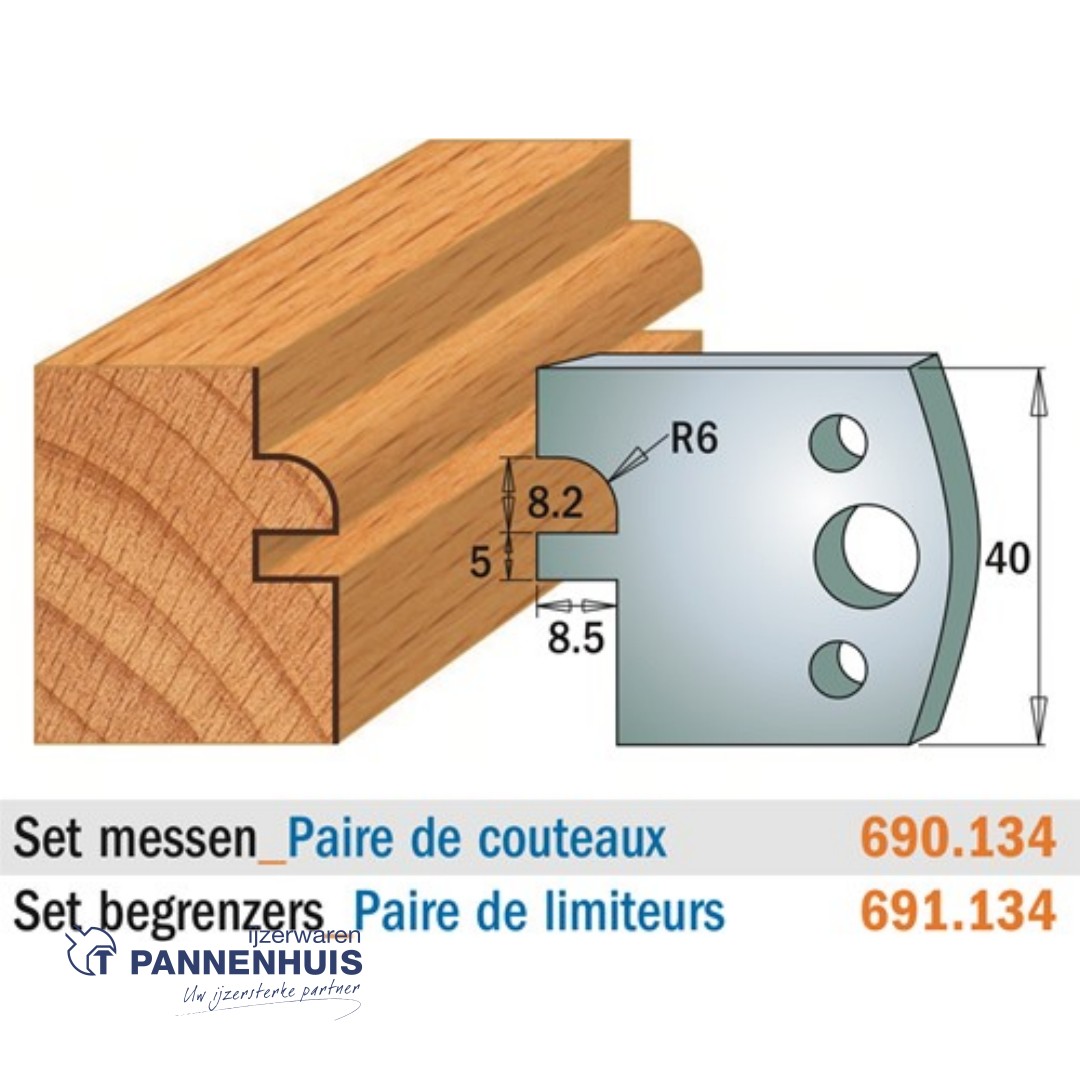 CMT Profielmessen I=40x4mm 2 stuks nr.134