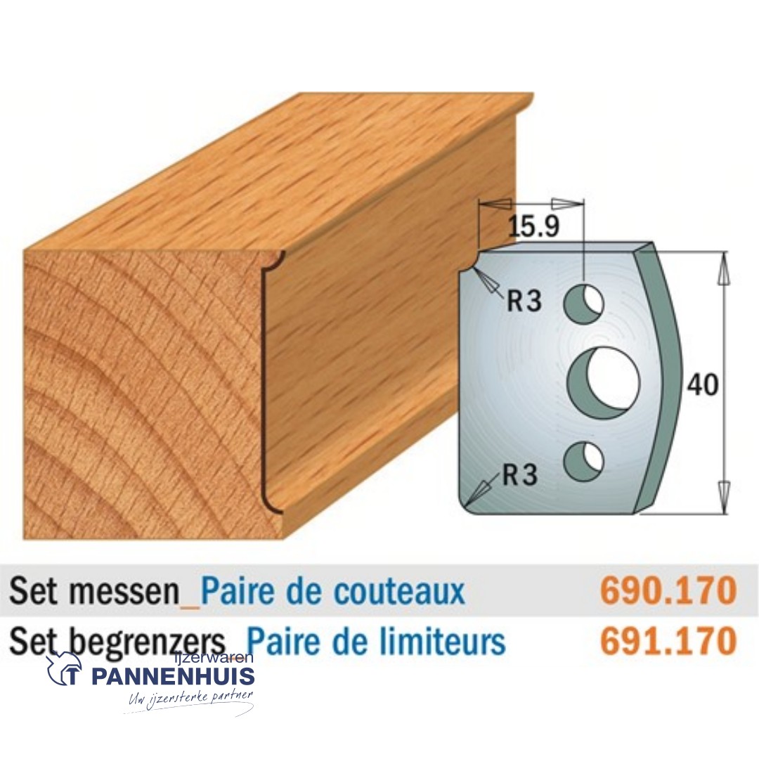 CMT Profielmessen I=40x4mm 2 stuks nr.170