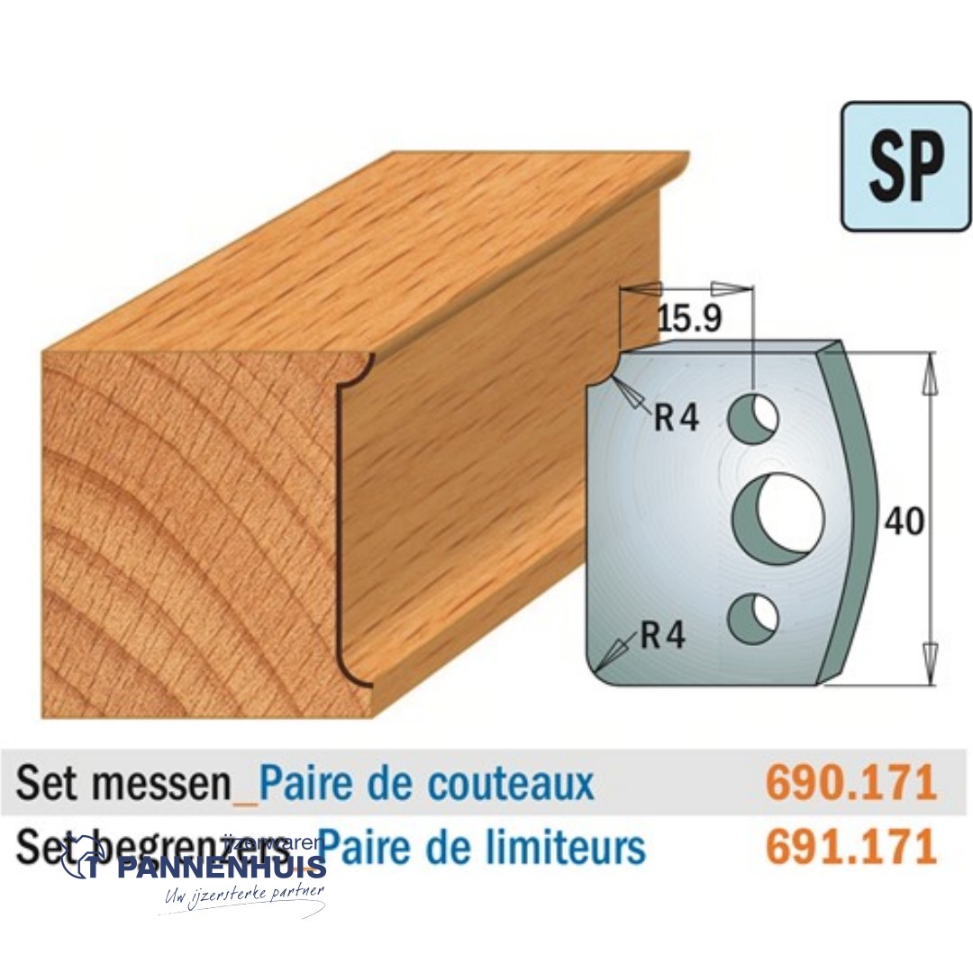 CMT Profielmessen I=40x4mm 2 stuks nr.171