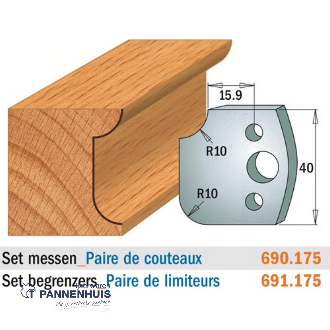 CMT Profielmessen I=40x4mm 2 stuks nr.175
