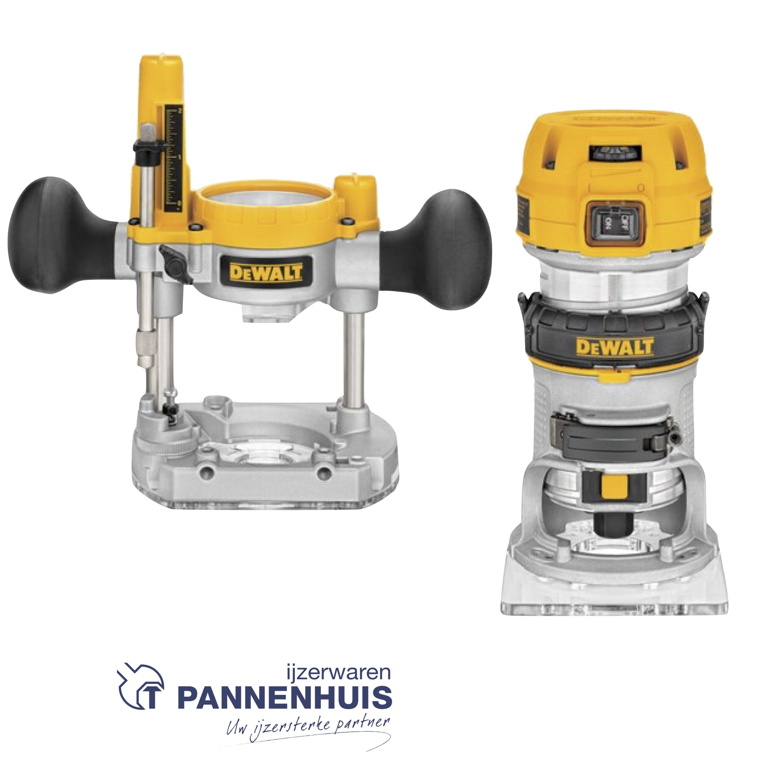 Dewalt D26204K Inval/bovenfrees met verwisselbare zool, 900 Watt - 8 mm