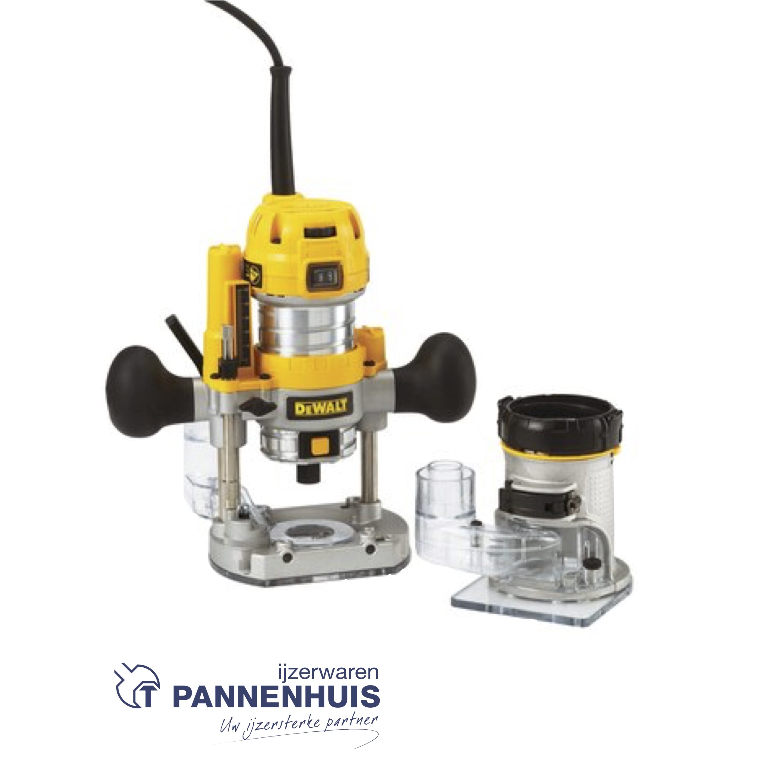 Dewalt D26204K Inval/bovenfrees met verwisselbare zool, 900 Watt - 8 mm - Afbeelding 2