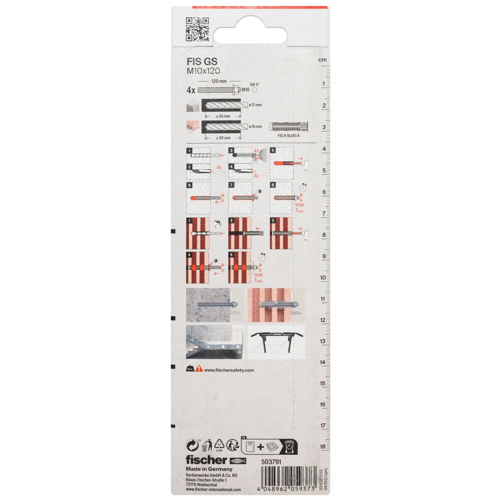 fischer Draadstang FIS GS M10X120 K NV (blister) - Afbeelding 5