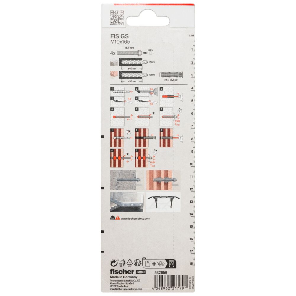 fischer Draadstang FIS GS M10X165 K NV (blister) - Afbeelding 5