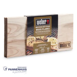 Weber Cederhouten rookplank 15x30 cm 2 stuks