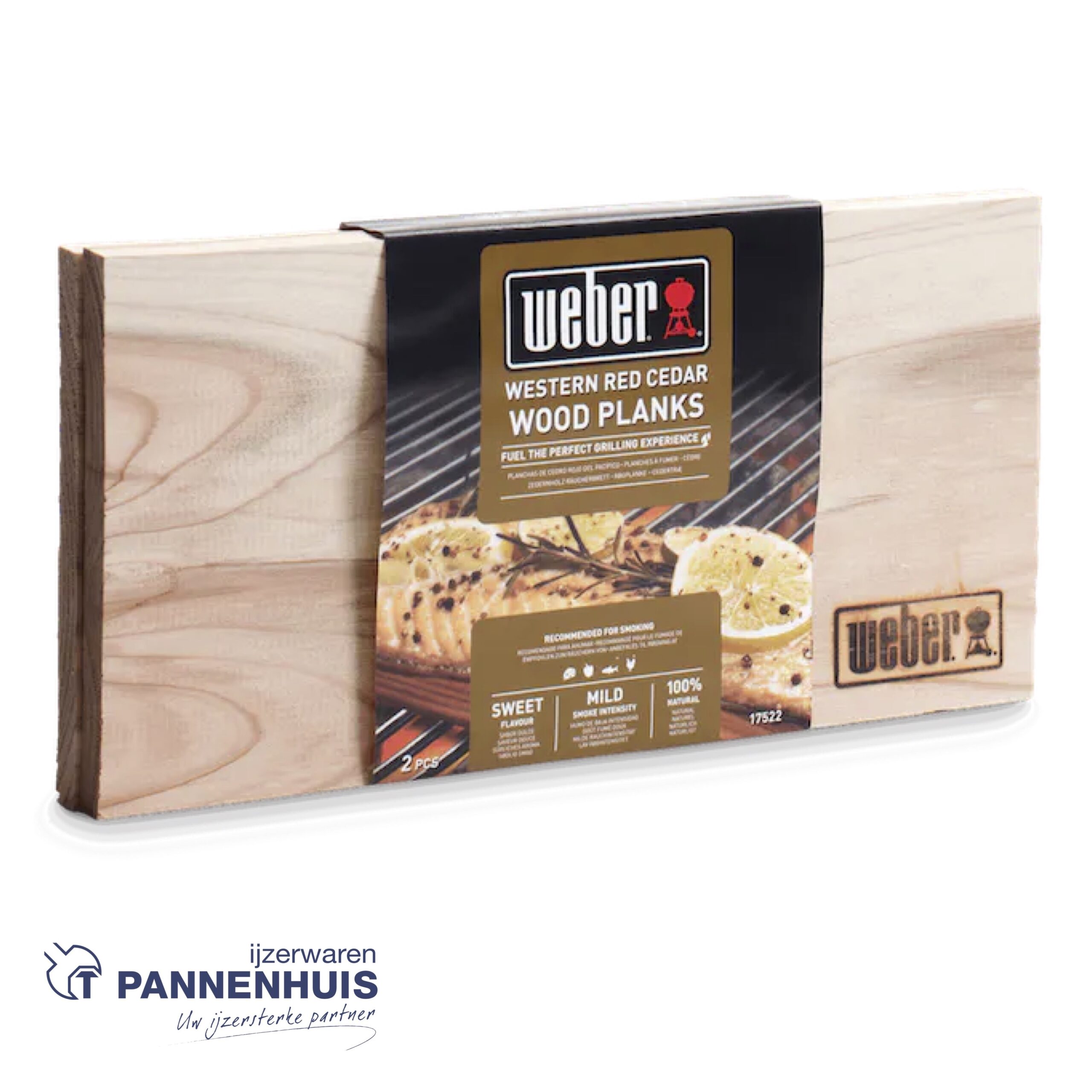 Weber Cederhouten rookplank 15x30 cm 2 stuks