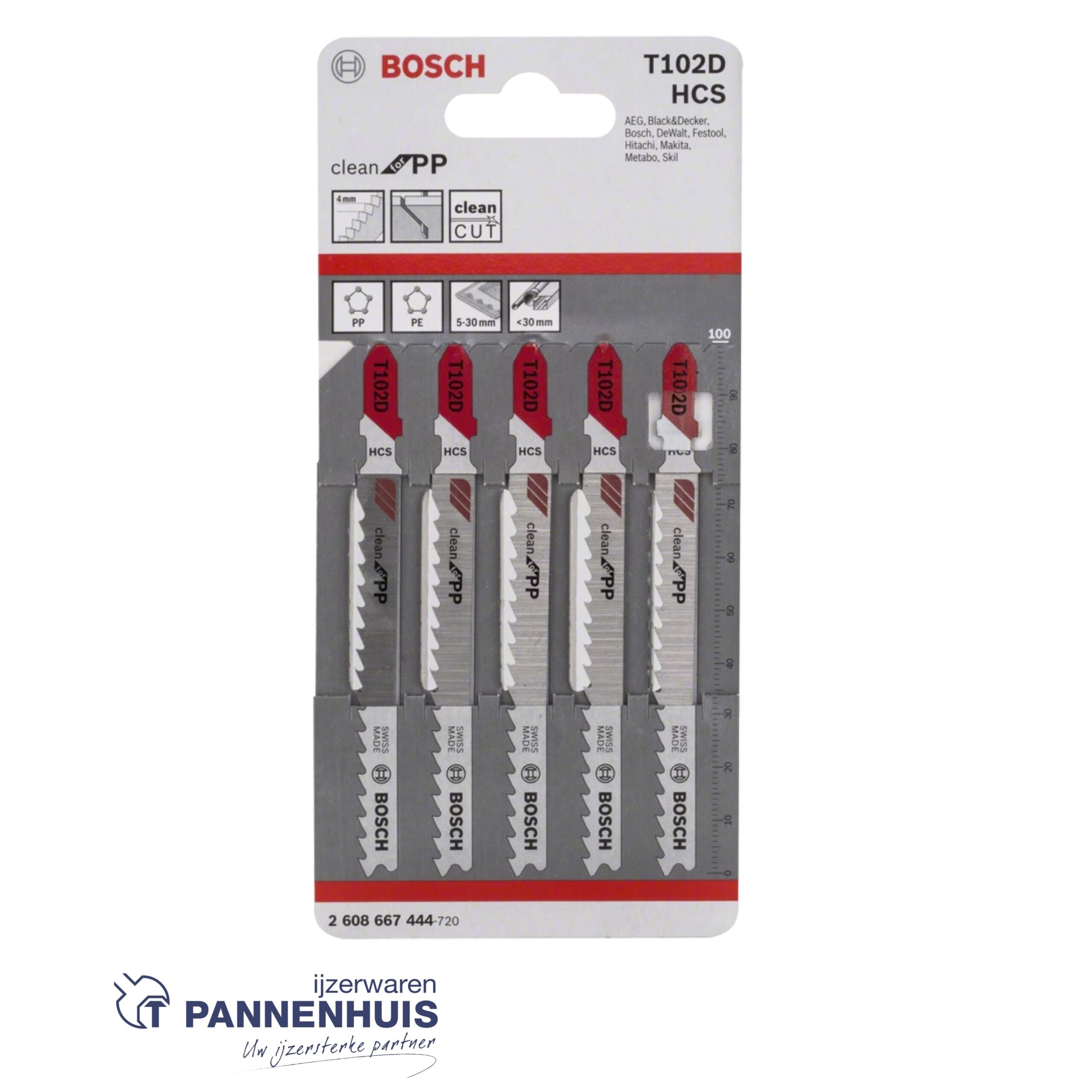 Bosch Decoupeerzaagblad T102 D Clean for PP 5x - Afbeelding 2