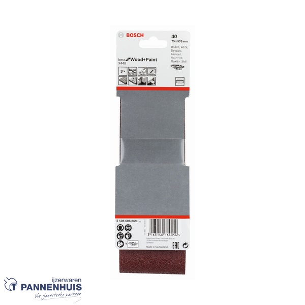 Bosch Schuurband X440 75x533 K 40 BFW 3 St. - Afbeelding 2