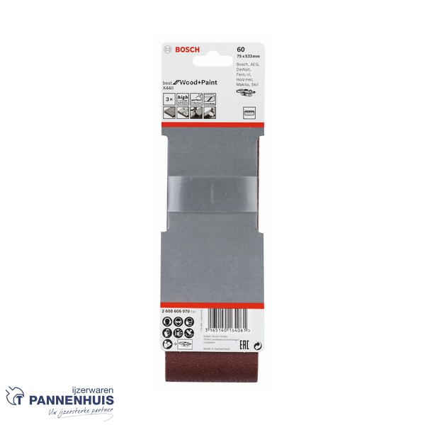 Bosch Schuurband X440 75x533 K 60 BFW 3 St. - Afbeelding 2
