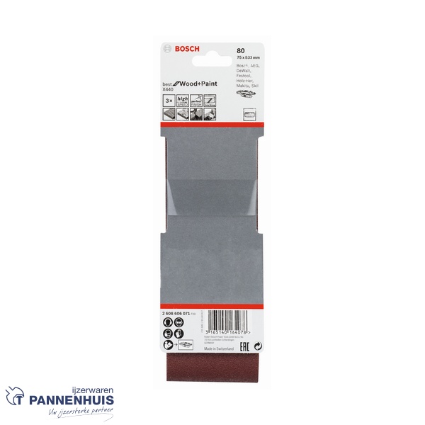 Bosch Schuurband X440 75x533 K 80 BFW 3 St. - Afbeelding 2