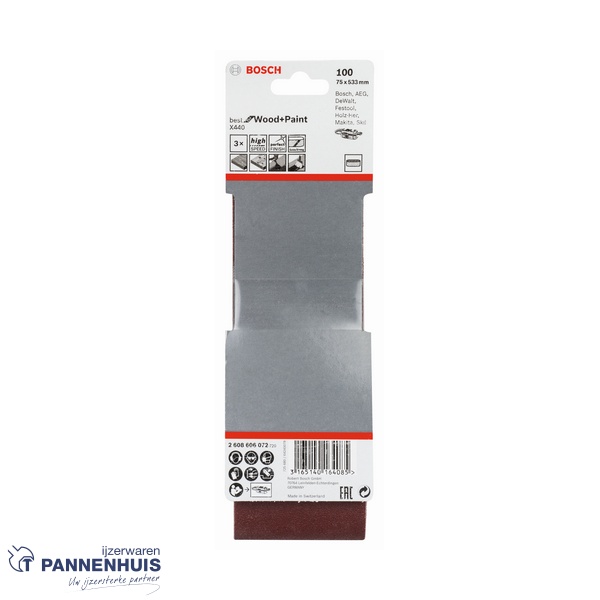 Bosch Schuurband X440 75x533 K100 BFW 3 St. - Afbeelding 2