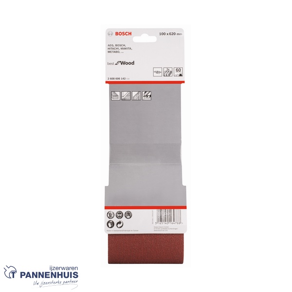 Bosch Schuurband X440 100x620 K 60 BFW 3 St. - Afbeelding 2