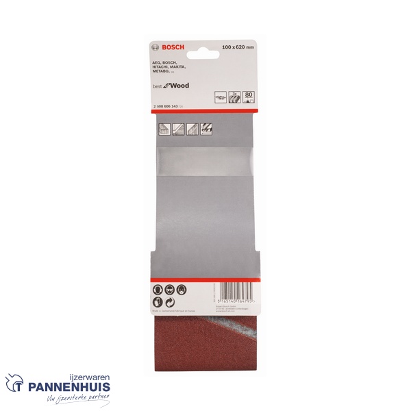 Bosch Schuurband X440 100x620 K 80 BFW 3 St. - Afbeelding 2