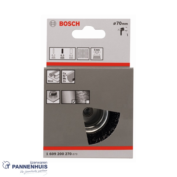 Bosch Komborstel gegolfd 70 x 0,3 mm staal - Afbeelding 2