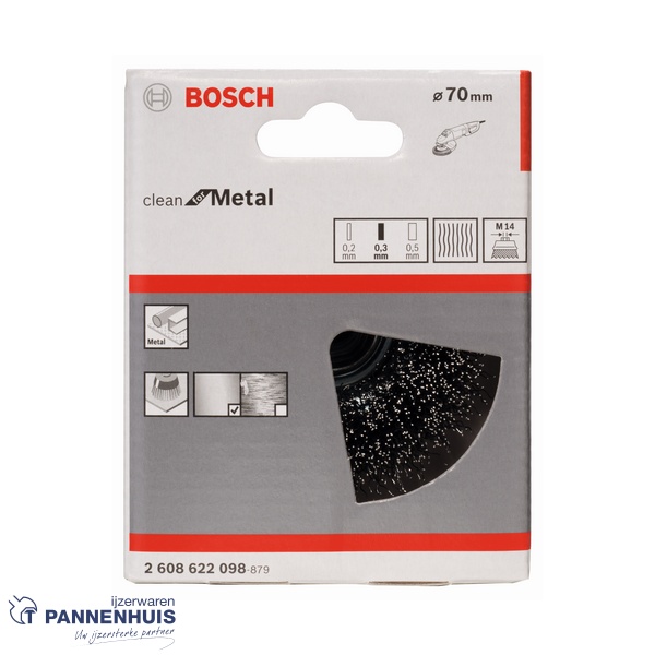 Bosch Komborstel gegolfd 75 x 0,3 mm M14 staal - Afbeelding 2
