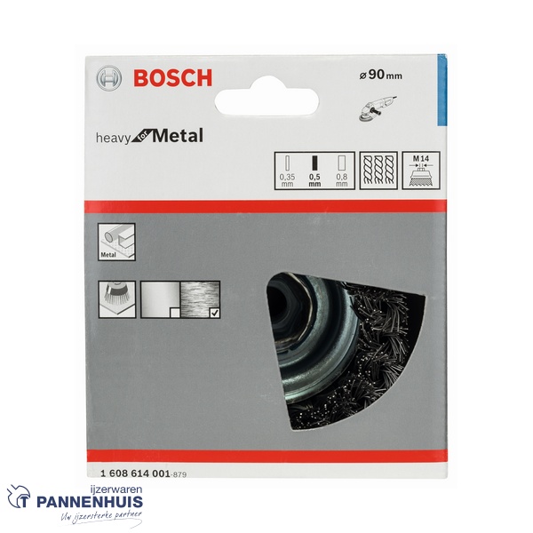 Bosch Komborstel getordeerd 90 x 0,5 mm M14 staal - Afbeelding 2