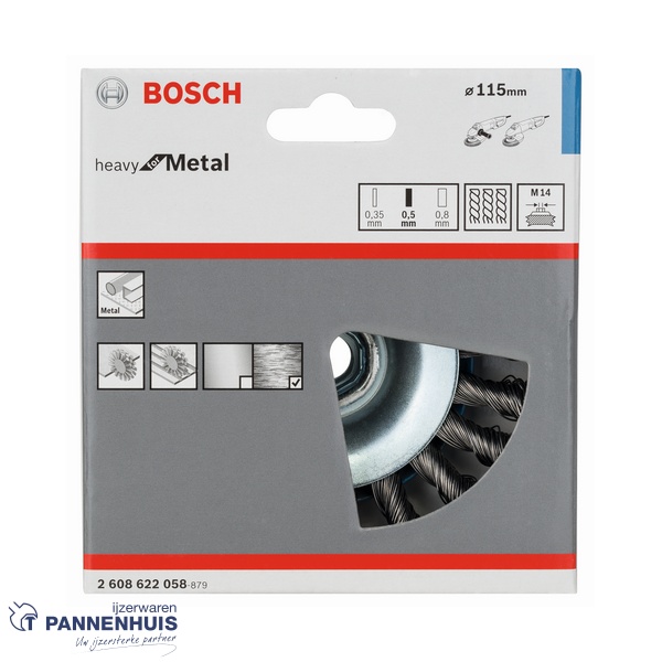 Bosch Kegelborstel 115 x 0,5 mm, M14 - Afbeelding 2