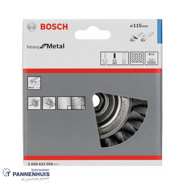 Bosch schijfborstel getordeerd 115 mm staal M14 - Afbeelding 2