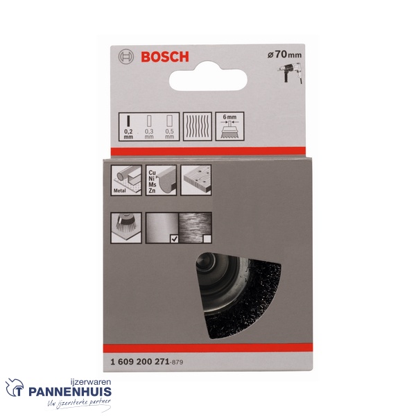 Bosch Komborstel gegolfd 70 x 0,2 mm staal - Afbeelding 2