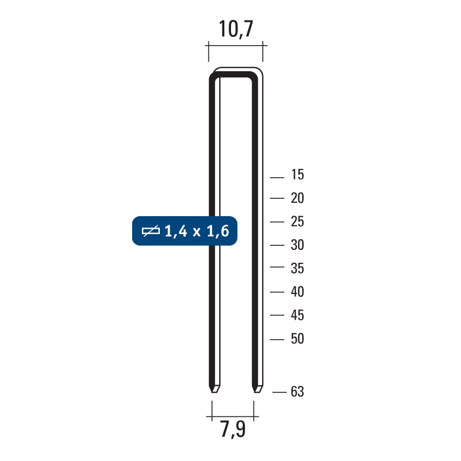 Carat L nieten staal galva 25 mm 12.000st