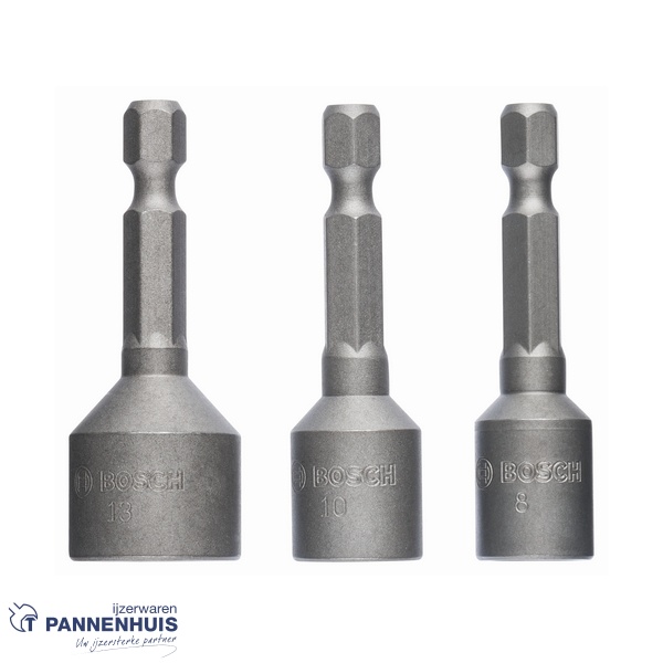 Bosch Dopsleutel 50 mm, 8, 10, 13 mm 3x