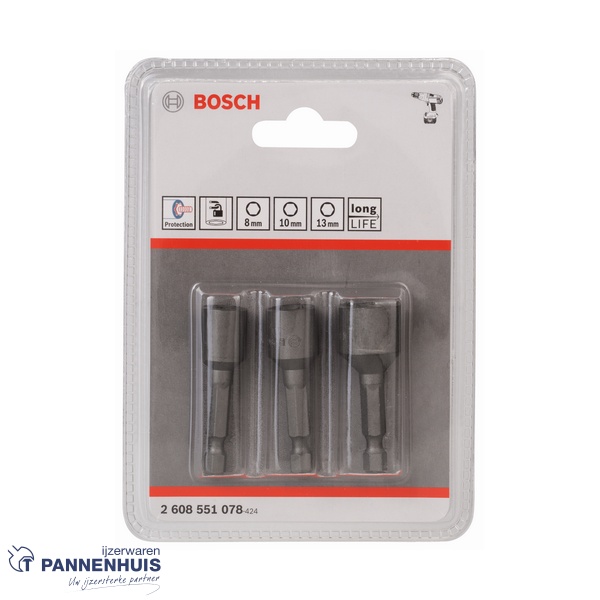Bosch Dopsleutel 50 mm, 8, 10, 13 mm 3x - Afbeelding 2