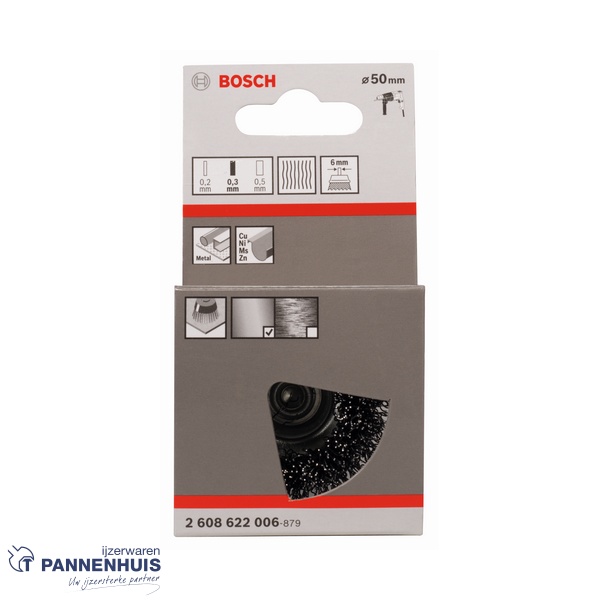 Bosch Komborstel gegolfd 50 x 0,3 mm staal - Afbeelding 2