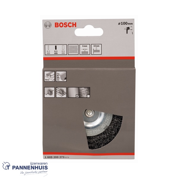 Bosch schijfborstel gegolfd 100 X 0,3 mm 10 mm staal - Afbeelding 2