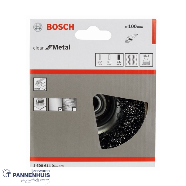 Bosch Komborstel gegolfd 100 x 0,5 mm M14 staal - Afbeelding 2