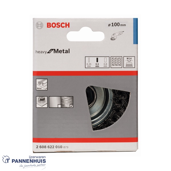 Bosch Komborstel getordeerd 100 x 0,5 mm M14 staal - Afbeelding 2