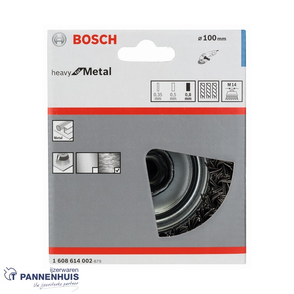 Bosch Komborstel getordeerd 100 x 0,8 mm M14 staal - Afbeelding 2