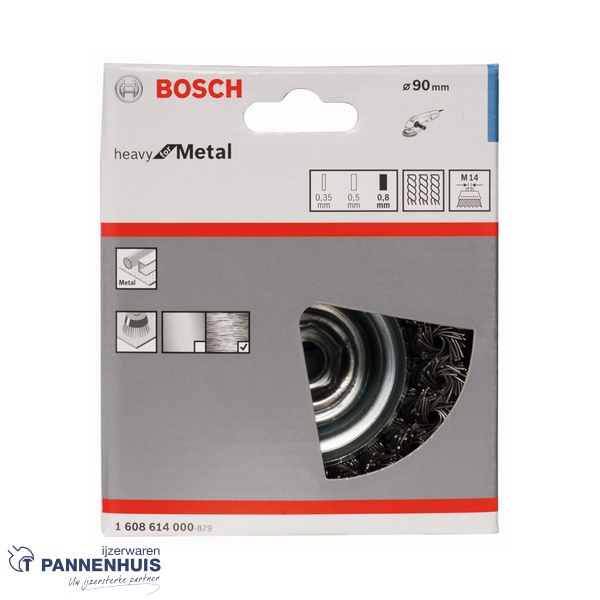 Bosch Komborstel getordeerd 90 x 0,8 mm M14 staal - Afbeelding 2