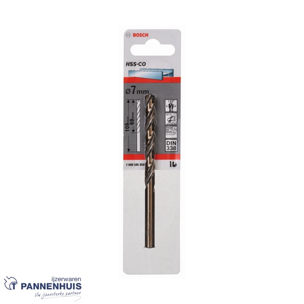 Bosch Metaalboor HSS-Co, DIN 338, 7 x 69 x 109 mm - Afbeelding 2