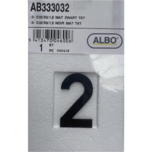 eSafe -2- cijfer mat zwart E32/050/1,5