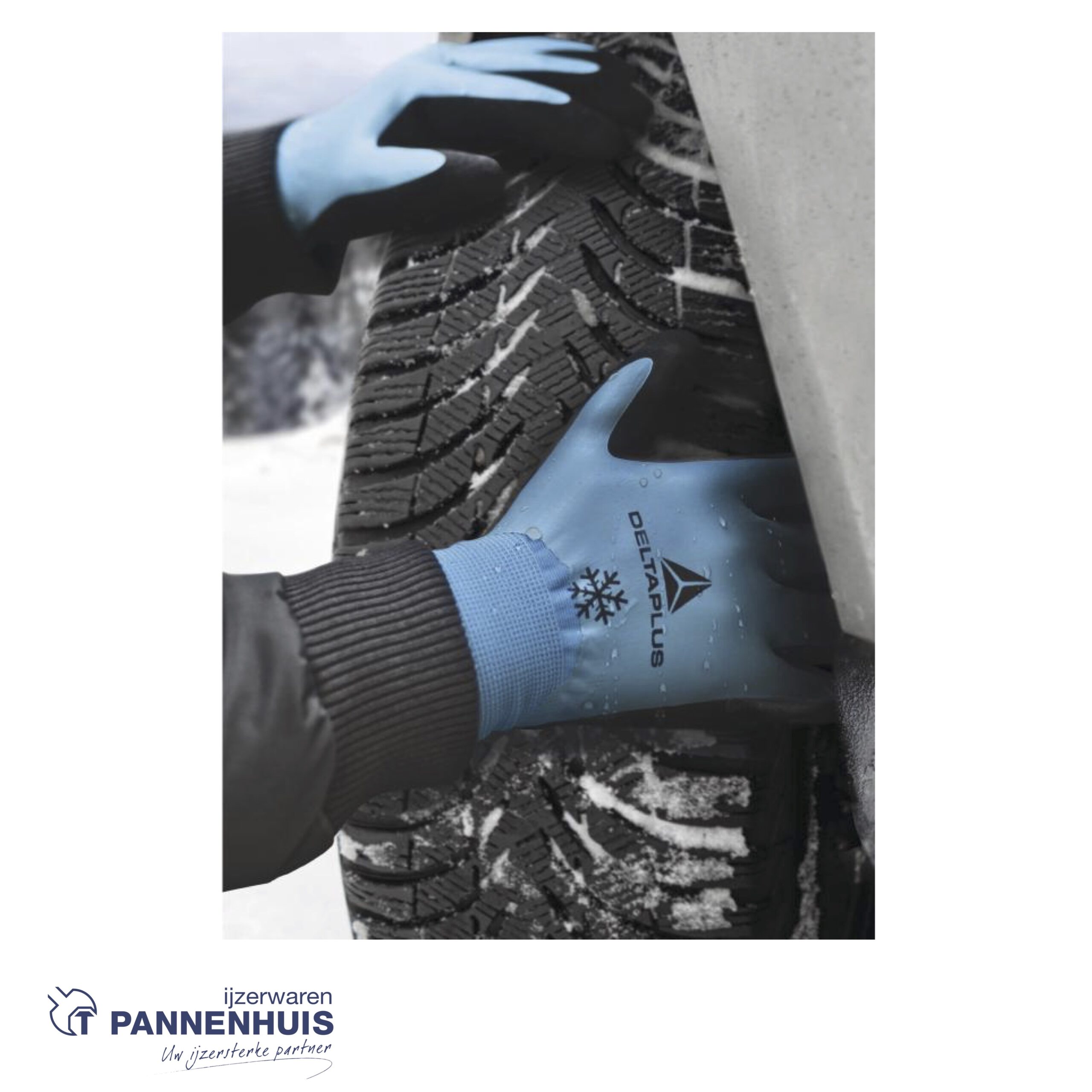 winterhandschoenen acryl latex blauw VV736 maat 09 - Afbeelding 3