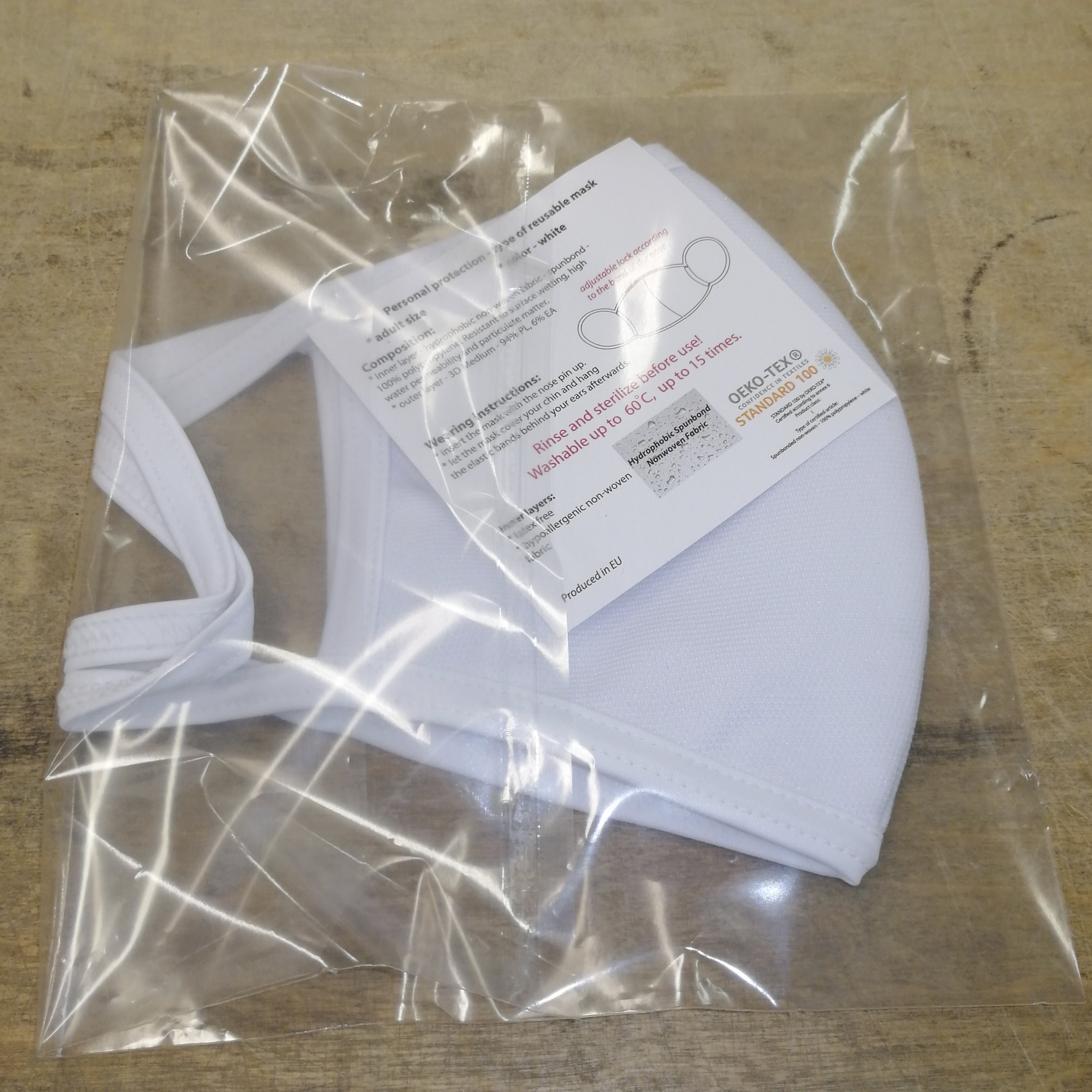 MONDMASKER STANDAARD TYPE 100 met technische fiche (L - XL) - Afbeelding 3