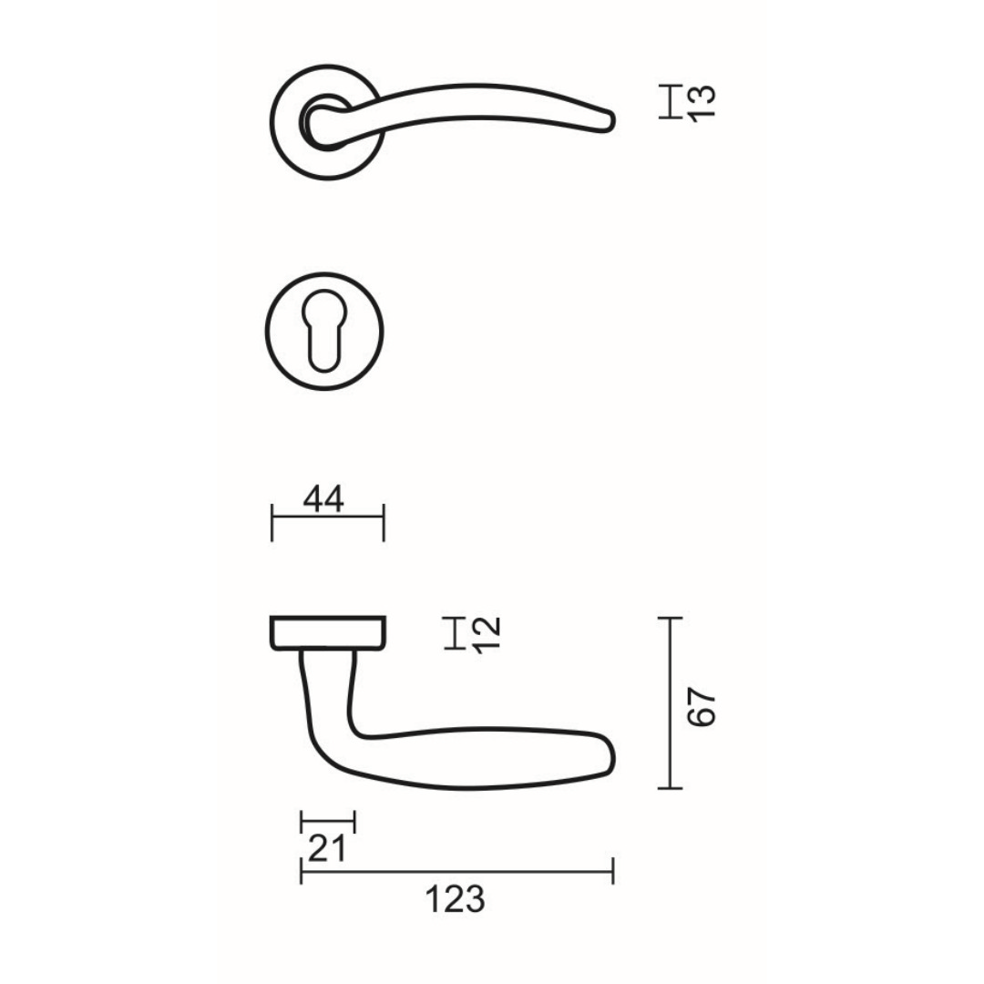 Deurkruk Pro FRANCY TITANIUM R+E CYL - Afbeelding 2