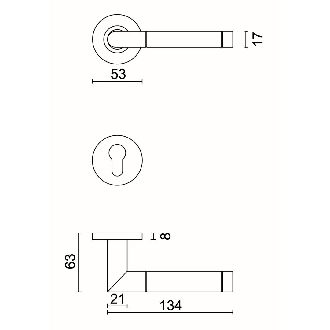 Deurkruk Pro OVAL I SHAPE INOX PLUS R+E CYL - Afbeelding 2